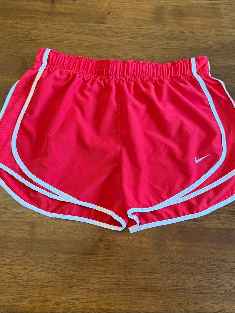 Nike Women’s Red Athletic Shorts with White Trim